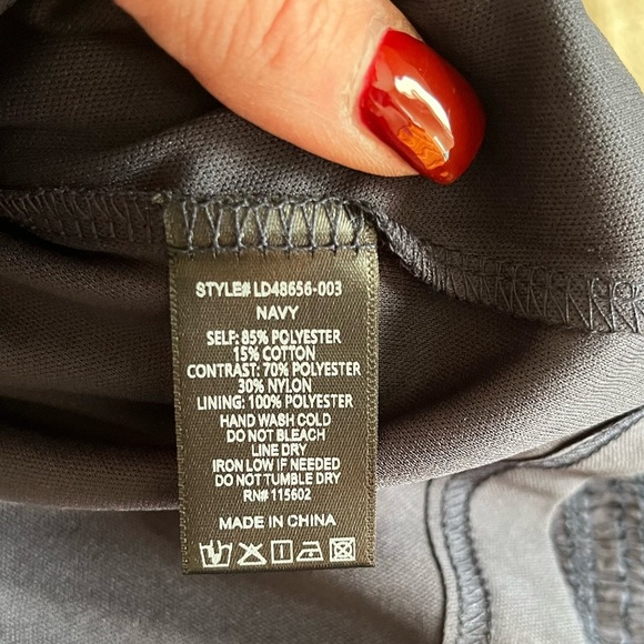 NWT Lush Brand Navy Short Sleeve Tiered Dress Women’s Size Medium - Picture 13 of 15